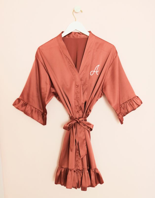 Monogram Ruffled Robe