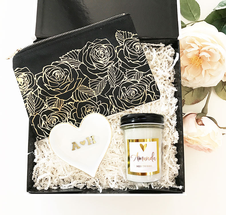 Couple Monogram Heart Shaped Ring Dish
