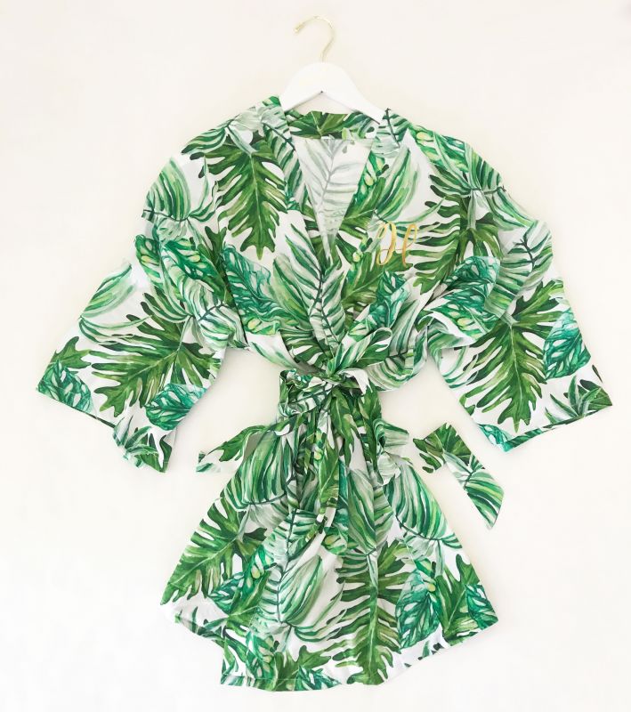 Monogram Palm Leaf Cotton Robes