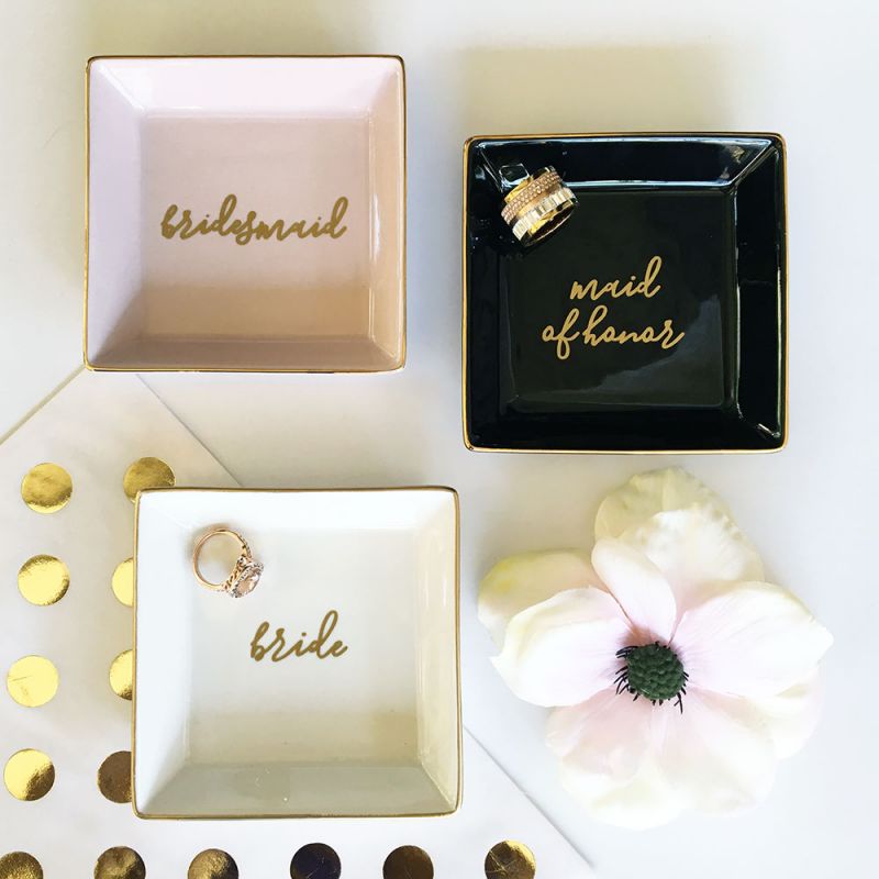 Script Colored Ring Dish
