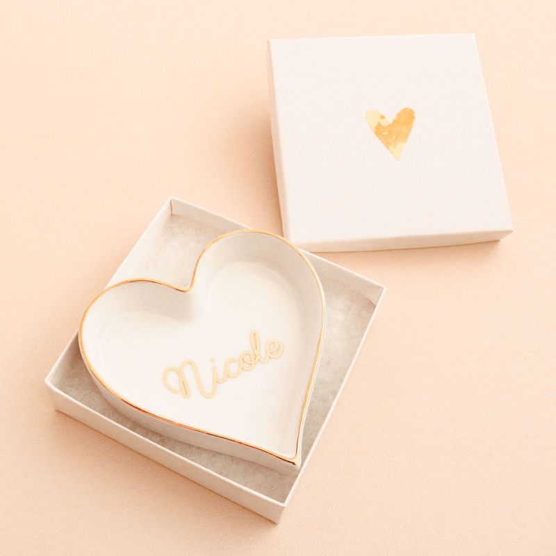 Script Heart Shaped Ring Dish