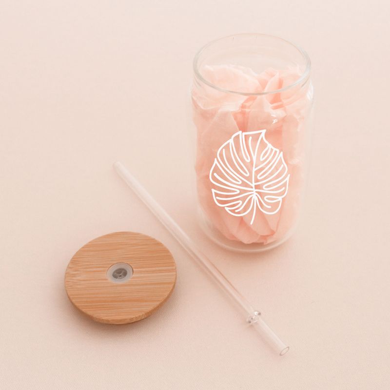 Palm Leaf Iced Coffee Glass