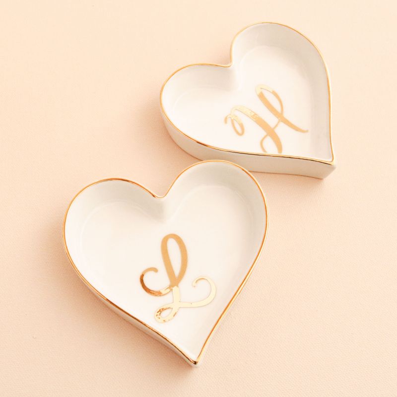 Script Heart Shaped Ring Dish