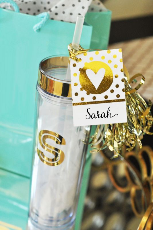 Metallic Gold Monogram Tumblers