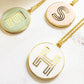 Round Gold Monogram Necklace