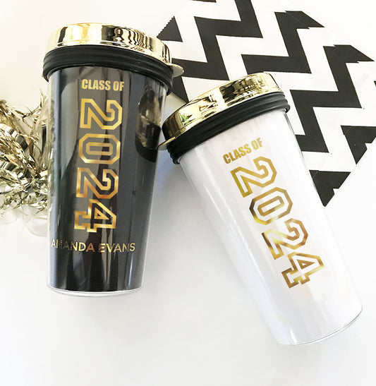 Graduation Travel Mug - Gold Lid