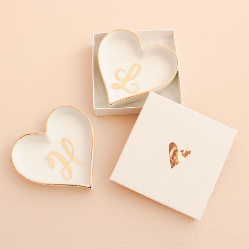 Script Heart Shaped Ring Dish