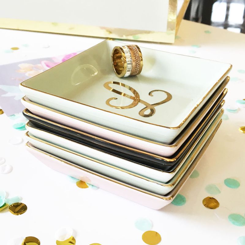 Script Colored Ring Dish