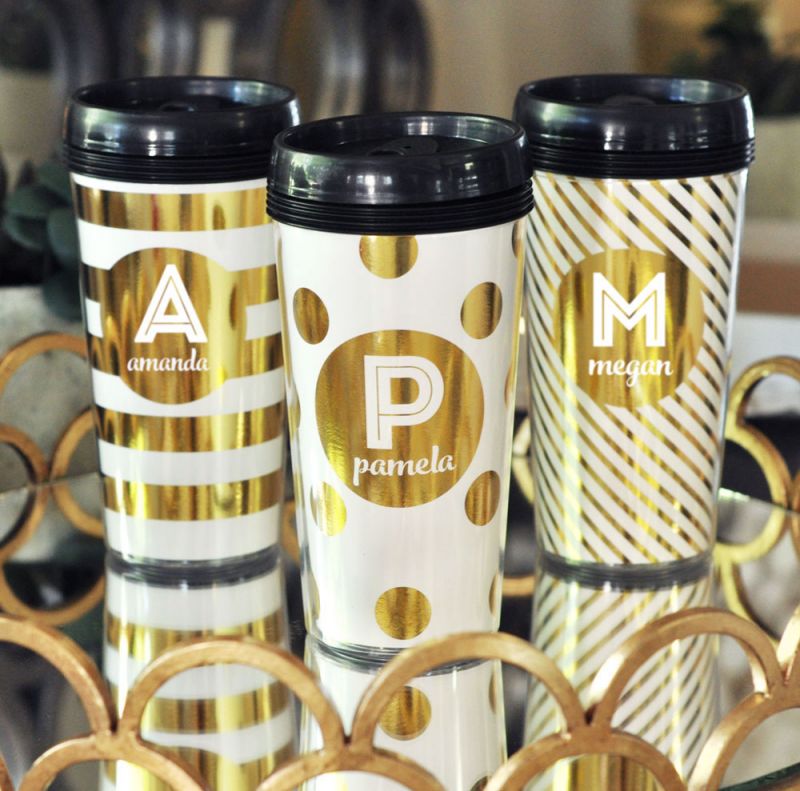 Metallic Foil Travel Coffee Mug