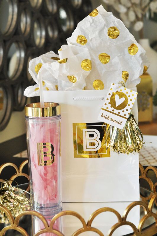 Metallic Gold Monogram Tumblers