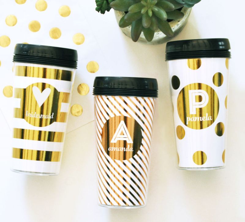 Metallic Foil Travel Coffee Mug