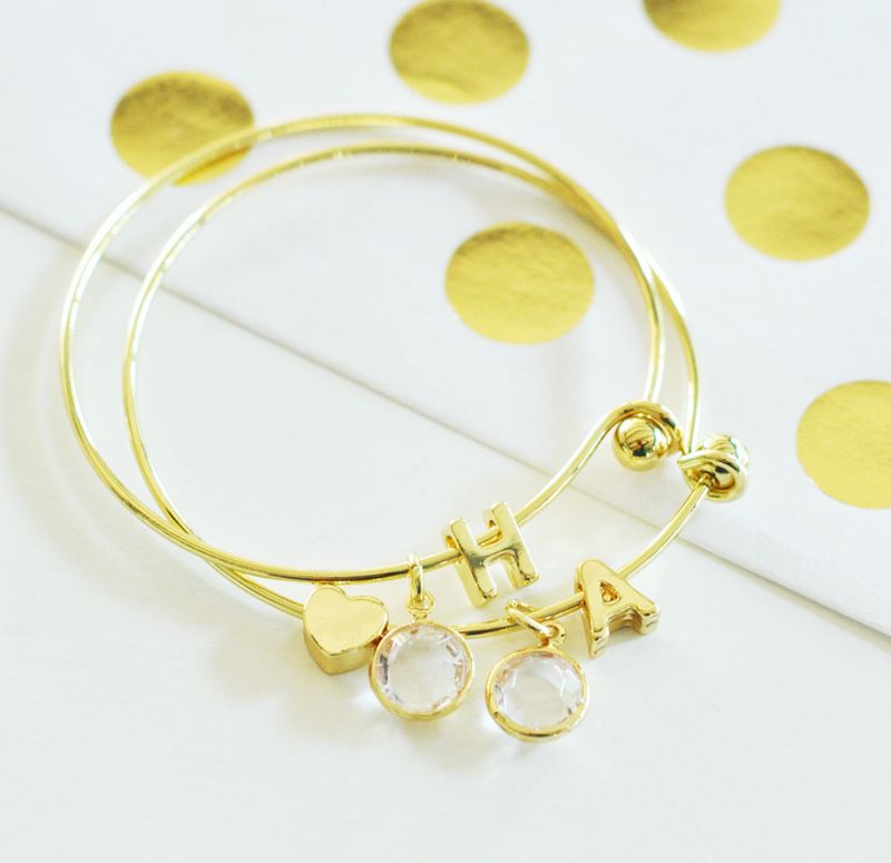 Gold Monogram Bracelets