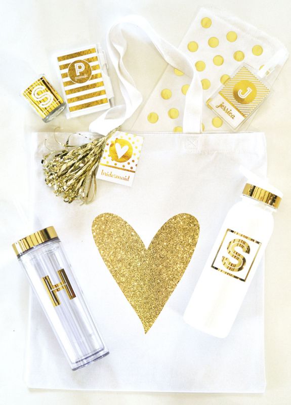 Metallic Gold Monogram Tumblers