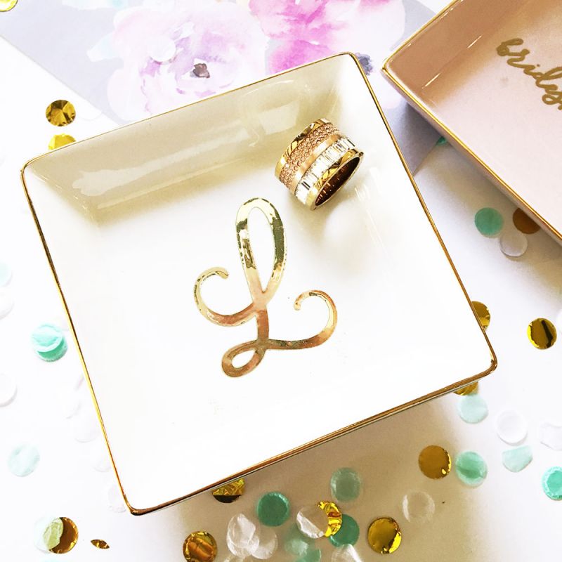 Script Colored Ring Dish