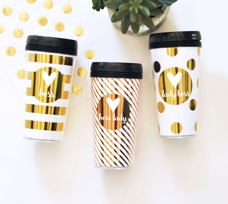 Metallic Foil Travel Coffee Mug