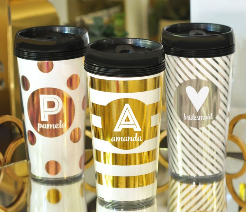 Metallic Foil Travel Coffee Mug