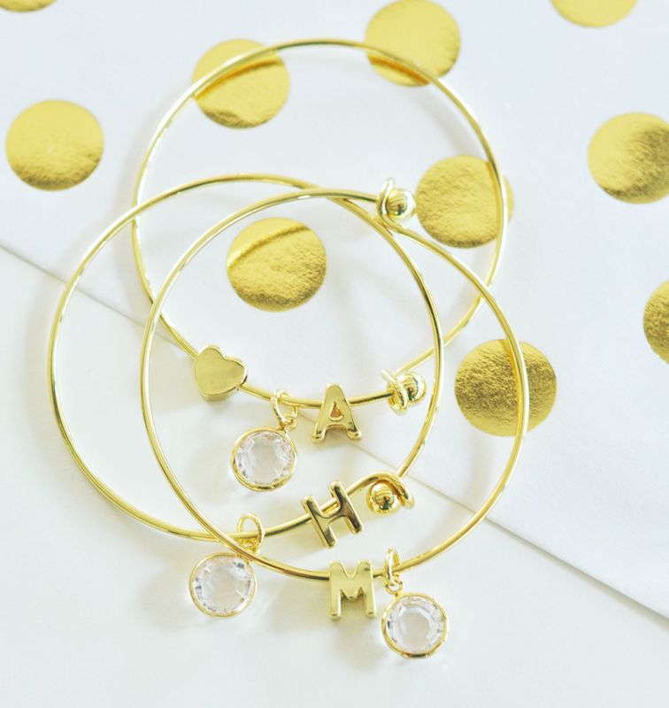 Gold Monogram Bracelets