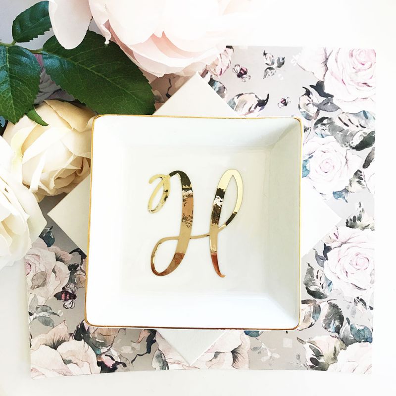 Script Colored Ring Dish