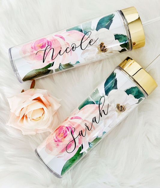 Personalized Spring Rose Tall Tumbler