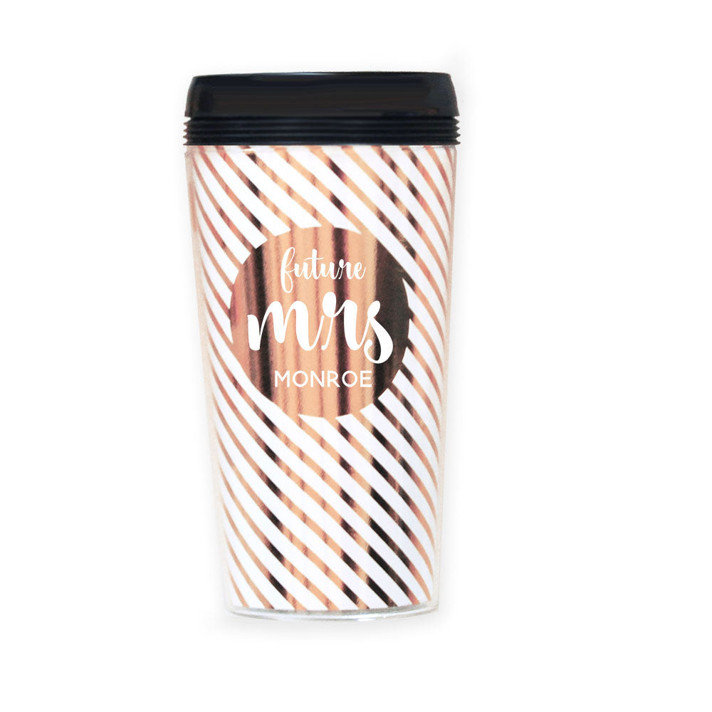 Metallic Foil Travel Coffee Mug - Wedding