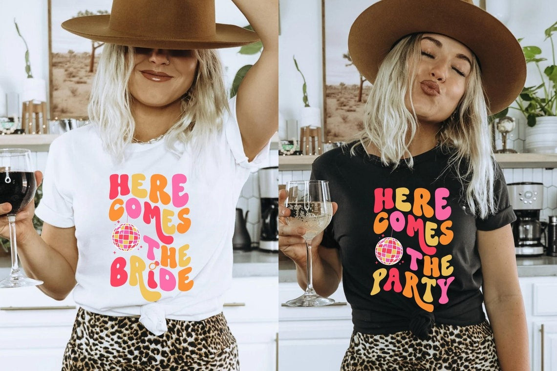 Groovy Bachelorette Party Shirts, Retro Bachelorette Shirt, Here Come The Bride Shirt, Retro Bride, Bridal Party Shirt Women,Bridesmaid Gift