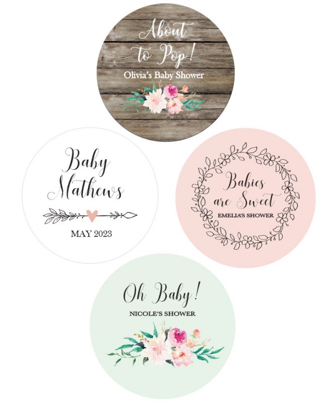 Personalized Floral Garden Round Labels