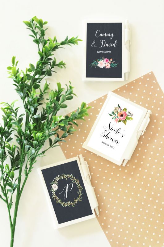 Personalized Floral Garden Notebook Favors