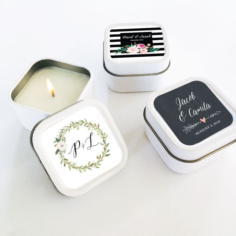 Floral Garden Square Candle Tins