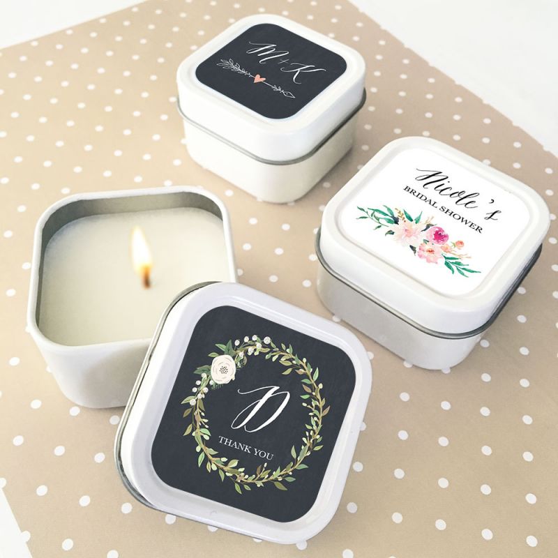 Floral Garden Square Candle Tins