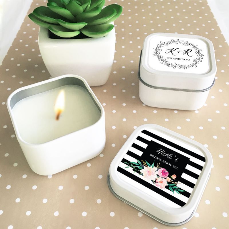 Floral Garden Square Candle Tins