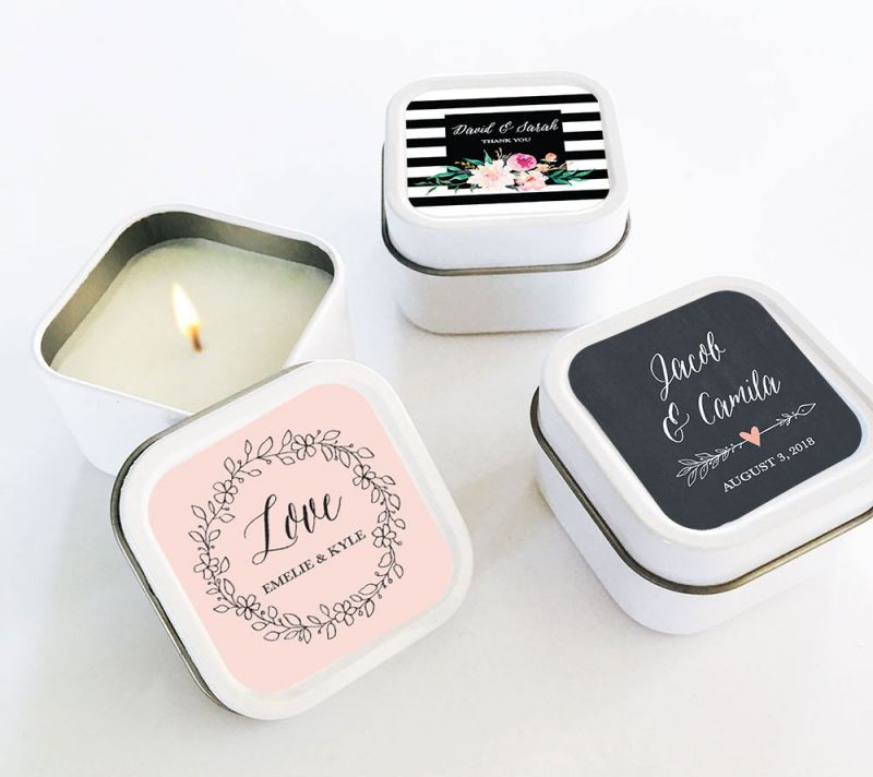 Floral Garden Square Candle Tins