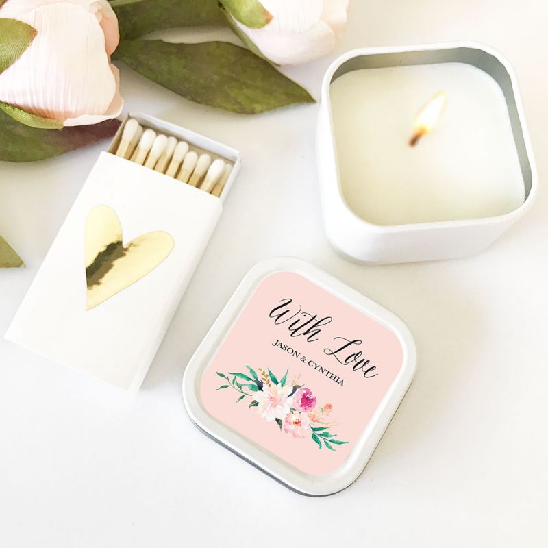 Floral Garden Square Candle Tins