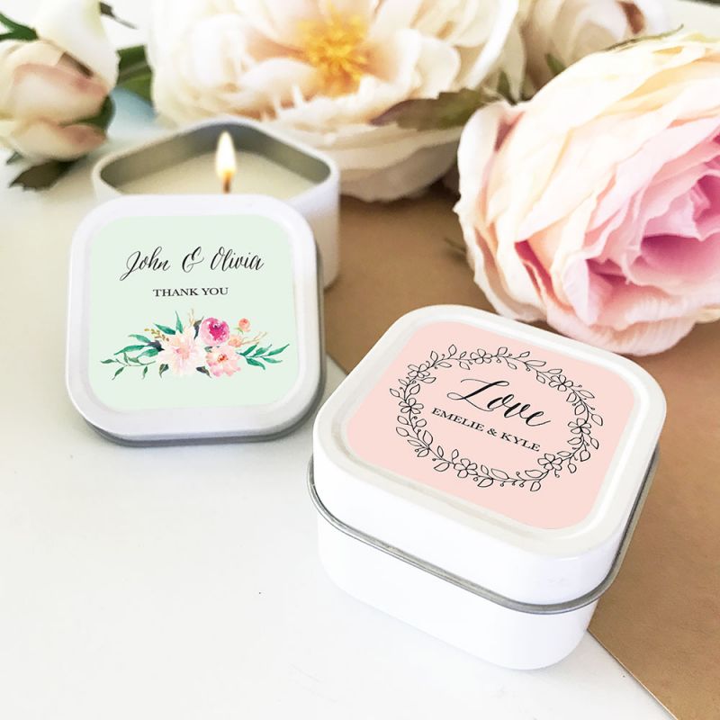 Floral Garden Square Candle Tins