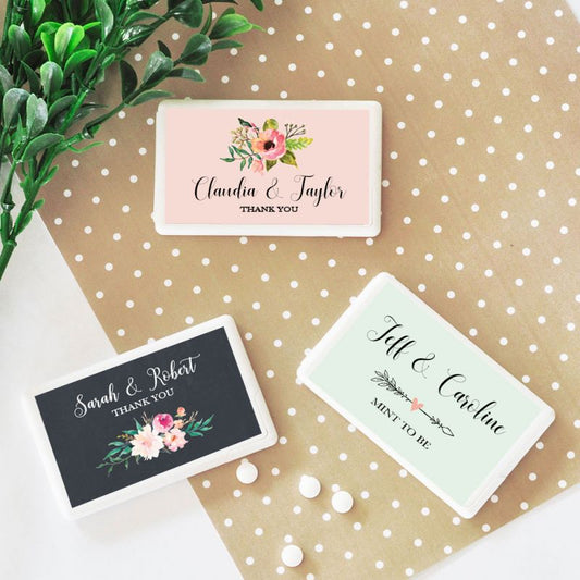 Personalized Floral Garden Mini Mint Favors