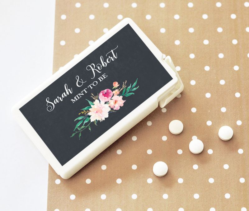 Personalized Floral Garden Mini Mint Favors