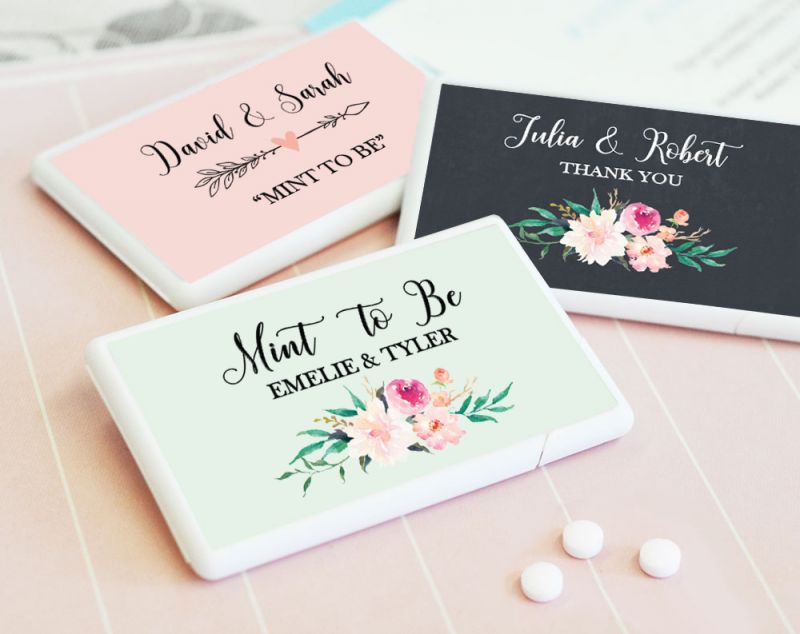 Personalized Floral Garden Mini Mint Favors