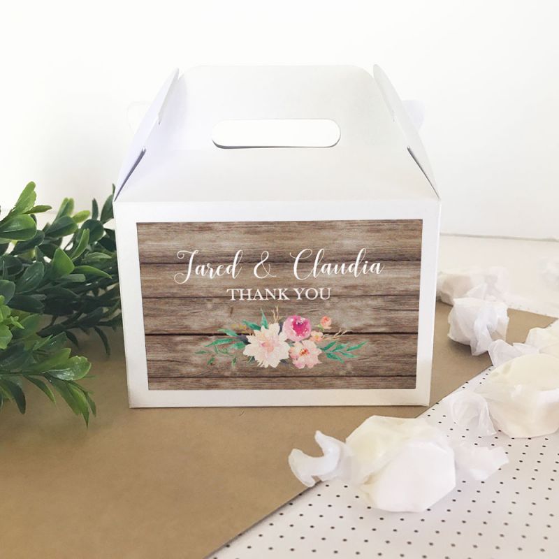 Personalized Floral Garden Mini Gable Boxes (set of 12)