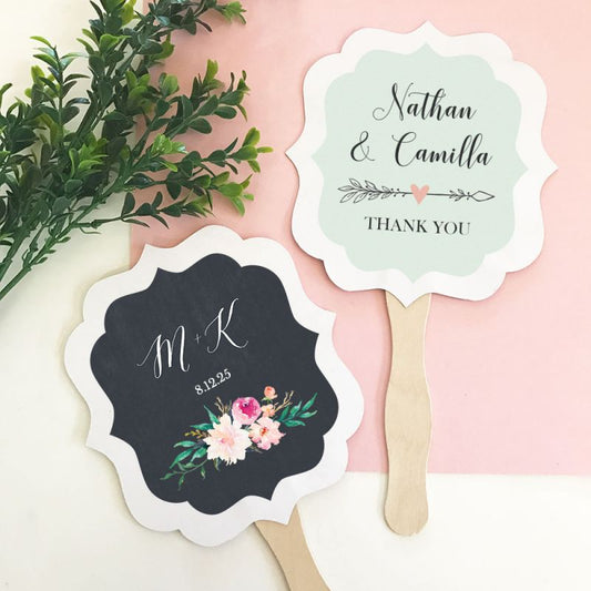 Personalized Floral Garden Paddle Fans