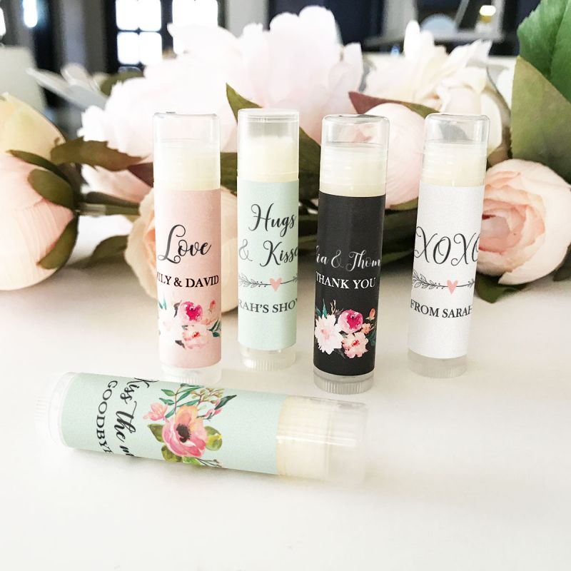 Personalized Floral Garden Lip Balm Tubes