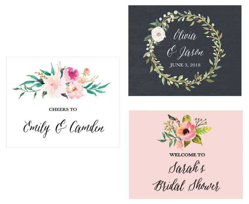 Floral Garden Custom Text Wedding Sign