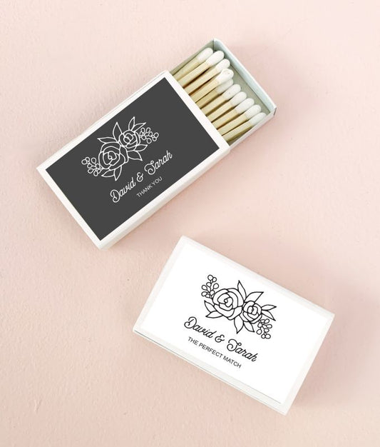 Floral Silhouette Matchboxes (set of 50)