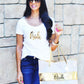 Bridal Party Gold Stripe Bag
