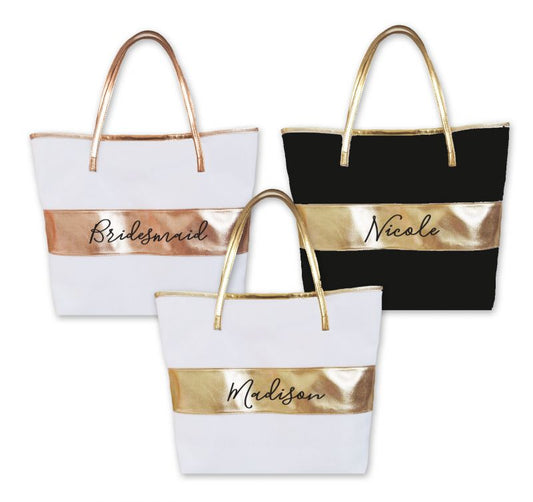 Personalized Striped Tote