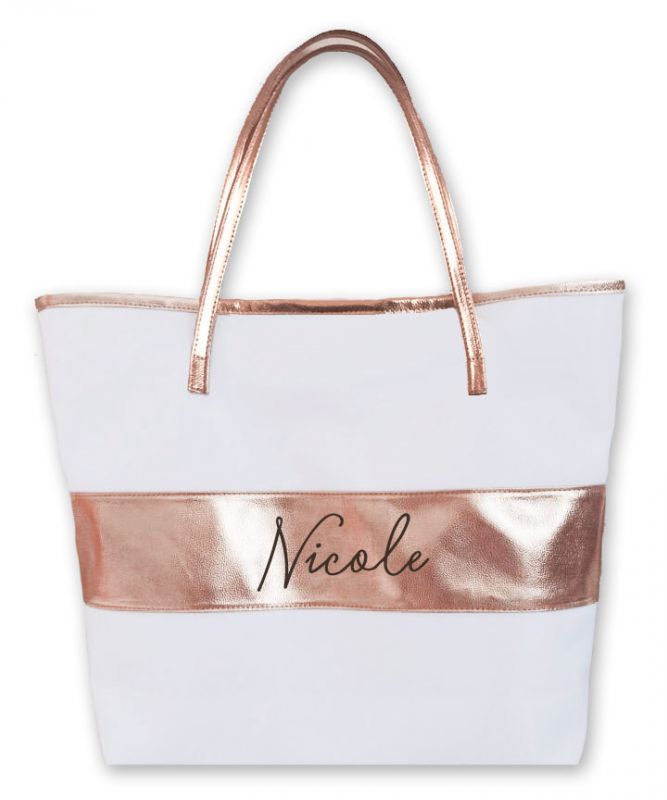 Personalized Striped Tote