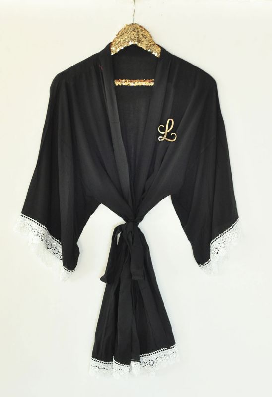 Monogram Cotton Lace Robes