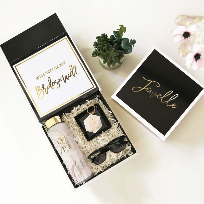 Black Gift Boxes - Gold Text