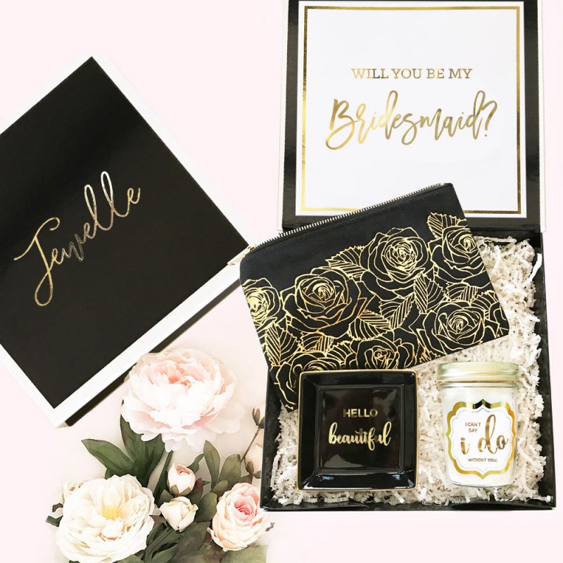 Black Gift Boxes - Gold Text