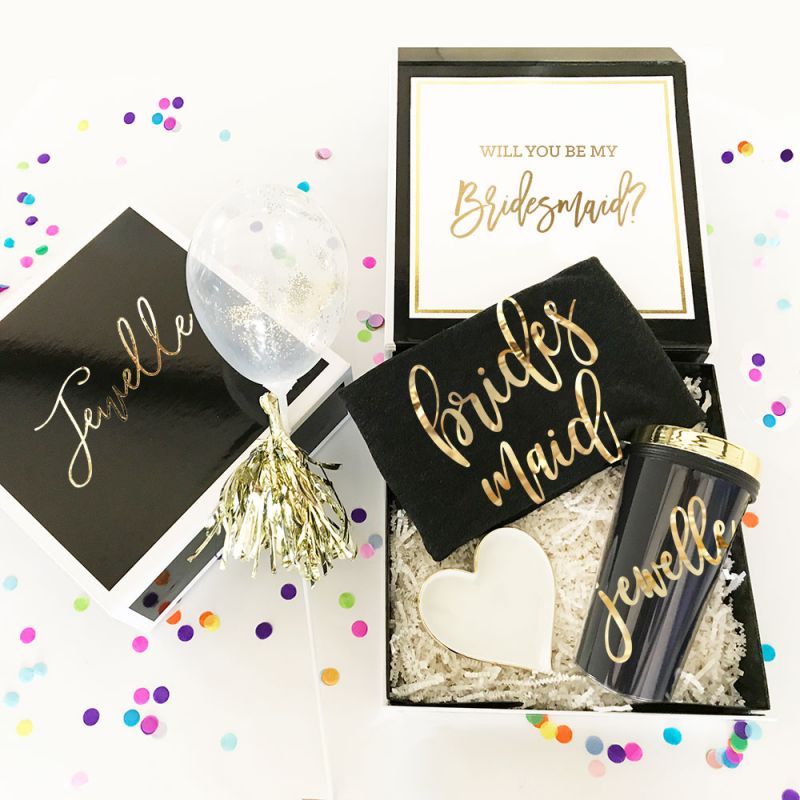 Black Gift Boxes - Gold Text