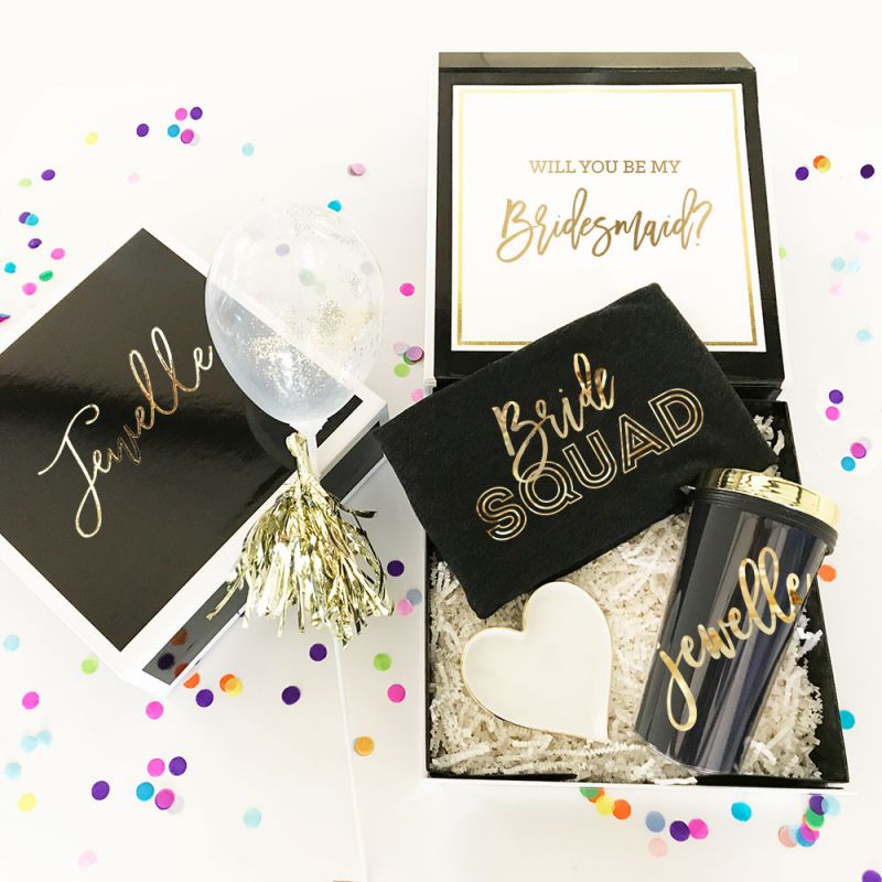 Black Gift Boxes - Gold Text