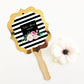 Personalized Floral Garden Gold Paddle Fans